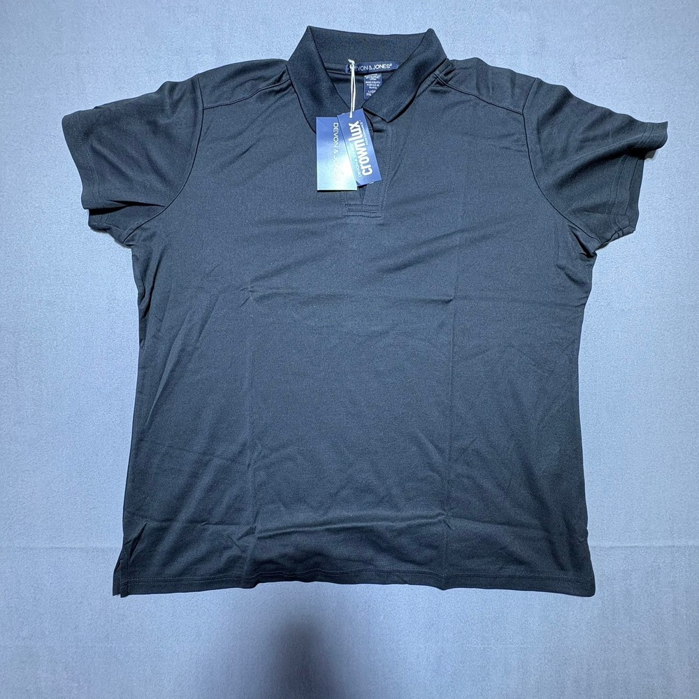 Devon & Jones CrownLux Performance Black Polo Shirt DG20W Ladies 2XL NWT